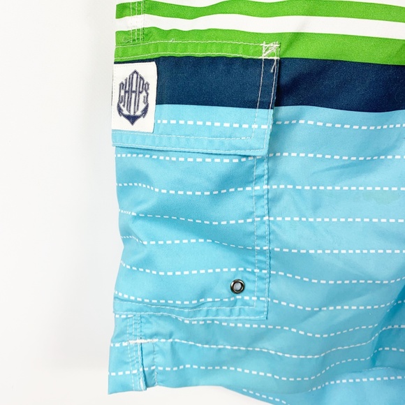 Chaps Large Swim Trunks Lined Wear Green Blue - Picture 2 of 4